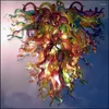 Żyrandole Chihuly w stylu ręcznie robione Murano Multi -Color Glass Nowoczesne LED Art Light Montain