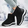 Top Boots Autumn Winter New Snow Women's Mid Sleeve Thick Plush Waterproof Warm Cover Footwear Cotton Shoes Large