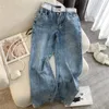 Designer lettere jeans pantaloni per le donne pantaloni a vita alta street style ragazze pantaloni lunghi abbigliamento da donna