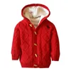 Pullover Kinderjassen Gebreid vest met lange mouwen Mode Effen kleur Gedraaid Ronde hals Winterjas met capuchon Ropa de 231115