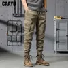 Pantalons pour hommes CAAYU Joggers Cargo Casual Hip Hop Y2k MultiPocket Pantalons pour hommes Pantalons de survêtement Streetwear Techwear Tactique Kaki 231116