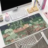 Mouse Pads Wrist Rests Green Plant Large Gaming Mousepad XXL Gamer Mouse Pad Size For Office Long Table Mat Kawaii Desk For Teen Girls For Bedroom YQ231117