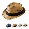 Szerokie brzegowe czapki wiadra hats designer dorośli dzieci słomka jazz czapki męskie chłopcy moda top kapelusz kokosowy drzewo kokosowe