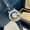 Женские часы с бриллиантами, радужные блестящие кварцевые часы, кожаный ремешок с сапфировым стеклом, водонепроницаемые Montre De Luxe, модные наручные часы 34 мм