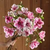 Decoratieve bloemen 3 hoofden real touch Big Magnolia Artificial Flower Branch for Wedding Table Home Decoratie Pu nep