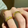 Hochwertiger Schmuck Kreuz 22K Gold Zirkonring Herren- und Damenpunk Street Hip Hop Persönlichkeit Ring2310