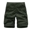 Men's Shorts Summer Men's Multi Pocket Military Cargo Shorts Male Cotton Green Mens Casual Tactical Shorts Short Pants No Belt 230417