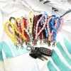 Figurines décoratives décoration de sac créatif corde de coton tissé à la main porte-clés Bracelet exquis pendentif Anti-perte clés de voiture