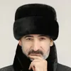 BeanieSkull Caps Hiver Épaissir Chaud Bomber Chapeaux pour Hommes Mode Fausse Fourrure Oreillette Casquette Mâle Âgé Papa Grand-Père En Cuir Souple En Peluche Russe Ski Chapeau 231117