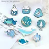Pins Brooches New Blue Marine Life Enamel Pins Cute Whale Dolphin Animal Brooches Women Men Lel Pin Badges Jewelry Gift for Friend WholesaleL231117
