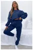 AL223 Set da donna a due pezzi maglione e pantaloni sportivi corti Set casual autunno felpa femminile pantaloni tuta completo