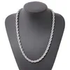 Ed Rope Chain Classic Mens Jewelry 18K White Gold Filled Hip Hop Fashion Halsbandsmycken 24 Inches2867