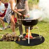 Outdoor Pads Runde Grillschutzmatte Feuerfester Grillteppich Bodenschutz gegen Fettspritzer Für Kamin Camping MC889