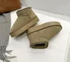 Homem mulher ultra mini plataforma botas de neve pele carneiro pelúcia casual manter botas quentes com caixa cartão saco para o pó belo presente