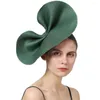 Berets Vintage Dark Green Party Fascinator Hair Accessoire Vrouwen Bowknot Hoofdband Elegant bruidshoofdstuk Cocktail hoofddeksel