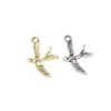 Charms eruifa 20st 20 mm Swallow Gold/Silver Plated Bee Zinc Alloy Pendant Smycken DIY Halsband Armband örhängen 2 färger