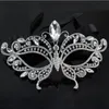 2017 Silver Tone Venetian Bridal Masquerade Rhinestone Crystal Eye Mask Halloween Fancy Dress Ball Party Mask332n