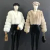 Mulheres para baixo parkas 2023 estilo feminino casaco de pele jaqueta real natural curto roupas manga comprimento total feminino 231117