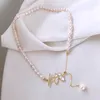 Catene 2023 Sweet Butterfly Design Natural Freshwater Pearl 14k Gold Filled Collana da donna Gioielli all'ingrosso per regalo da donna