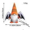 Inne świąteczne zapasy imprezy Halloween Broomstick Top Hat Witch Darff Gnome Doll Ornaments Śliczne kreskówki Elf Dekor