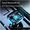 その他のインテリアアクセサリーカーFMトランスミッターBluetooth 5.0充電器MP3音楽プレーヤーPD 18Wタイプ-CデュアルUSB 4.2A Colorf Ambient Ligh DHGBL