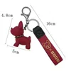 Key Rings Men s Car Punk French Bulldog Keychain PU Leather Dog Keychains Fashion for Women Bag Pendant Jewelry Trinket Ring Chain 231117