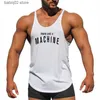 Men's Tank Tops Mens gyms stringer tank top fitness vest canotta bodybuilding clothing muscle tanks singlet cotton workout Sleeveless shirt T230417