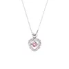 Pendant Necklaces Y2K Accessories Korean Fashion Hollow Pink Crystal Heart Pendant Necklace Silver Color Chain for Women Wedding Aesthetic Jewelry Z0417