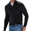 Pulls pour hommes Bottoming Pull à manches longues Zip Col en V Chemise Pull tricoté chaud Strick Tops à la mode Blouse Solide Cachemire Sous-couche 231116