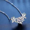 Pendant Necklaces Trendy 1ct D Color VVS1 Moissanite Daisy Flower Necklace For Women Plated White Gold Pass Diamond Test Birthday GiftPendan