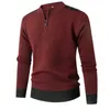 Sweats à capuche pour hommes Sweatshirts Automne/Hiver Fermeture éclair Demi-col haut Tricot Mode Couleur assortie Slim Fit Pull pour hommes Bas Haut décontracté 2x