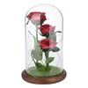 Fleurs décoratives Led Immortal Llight Glass Simulation Shade Micro Rose Flower Home Garden
