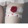 2 pçs/set ligas de casamento rendas bordado floral sexy ligas feminino/noiva coxa anel nupcial elástico perna liga