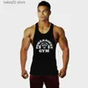 Mannen Tank Tops Mannen Print Stijl Gym Casual Sport Singlet Tank Top Tee Stringer Bodybuilding Spier Fitness Vest T230417