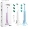Toothbrush Electric Rotating Toothbrush Ultrasonic Tooth Brushes Rechargeable Automatic Sonic Rotary Powered Toothbrush with 3 Brush Heads Q231117