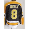 Мужская хоккейная футболка CCM ''nHl'' Retro 77 Ray Bourque Vintage Classic 8 Cam Neely, 75-я годовщина, полностью прошитая команда, цвет: черный, белый, желтый