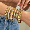 Bangle Luxe roestvrijstalen armband voor vrouwen Rolling Beads Bow Knoop Hartketting Armbanden Zirkoon Stapelbare Gelaagde Sieraden 231117