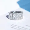 Ringos de cluster wpb mulheres originais mulheres brilhantes anel de diamante de diamante feminino jóias de luxo design de zircão