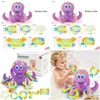 Bath Toys Baby Shower Water Fun Floating Ring Games Bathtubs Swimming Pools Education Octopus Childrens Gifts Drop Delivery Kids Mater DHWFF