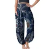 Calça ativa neoprene yoga hippie lounge feminino boho pijama confortável solto