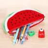 Opbergtassen pluche schattige cartoon rode watermeloen munt fruit portemonnee big volume pen potloodtas case portemonnees cadeau