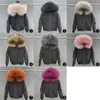Women's Fur Faux Bomber Jacket Women Black Winter Warm Real Raccoon Hooded Parkas with Liner Coats Woman 231116