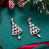 Stud Vintage Kristal Zirkoon Kerstboom Oorbellen voor Vrouwen Temperament Kwastje Drop Partij Sieraden Bijoux Geschenken 231117