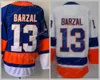 Men Ice Hockey''nhl '' 13 Mathew Barzal Jersey 27 Anders Lee 22 Mike Bossy 31 Billy Smith 91 John Tavares 5 Denis Potvin Navy White Team Color