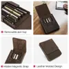 Potloodzakken Contact Familie Handgemaakte Fountain Pen Case Leer voor mannen Vrouwenhouder Pen Pouch Retro Pen Box Organisator Boys Girls School 230417