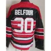 Männer Retro Hockey''nHl'' 30 Ed Belfour Jersey Vintage Classic 19 Jonathan Toews 3 Pierre Pilote 9 Bobby Hull 8 Bill Mosienko Team Schwarz Rot Weiß