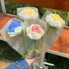 装飾的な花自家製の手編みのローズブーケニット花かぎ針編み終了教師の日ギフト母のバレンタインズ