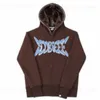 Herren Hoodies Sweatshirts Mode Gothic Farbbrief Druck Hoodie Frauen Y2K2023 Frühlings- und Herbst Lose lässige Alleinstimmung Reißverschluss Pullover Kleidung Männer T231117