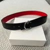 Belt111 Belt Mens Women Commercial Style Belts For Man Gold Letters 3,8 cm Bredd Sier Buckle Black Red Belts Designers Män