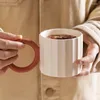 Mugs 300ml Ring Handle Ceramic Coffee Mug Office Water Cup Breakfast Milk Oatmeal Restaurant Drinkware Microwave Safe 2023